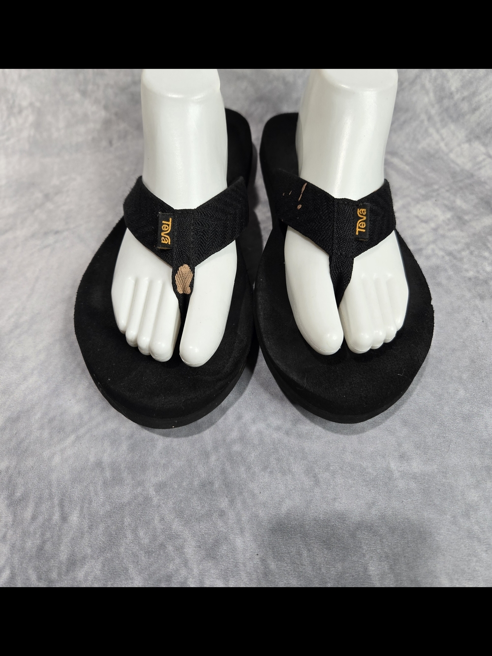 Teva Black Platform Flip Flop Sandals
